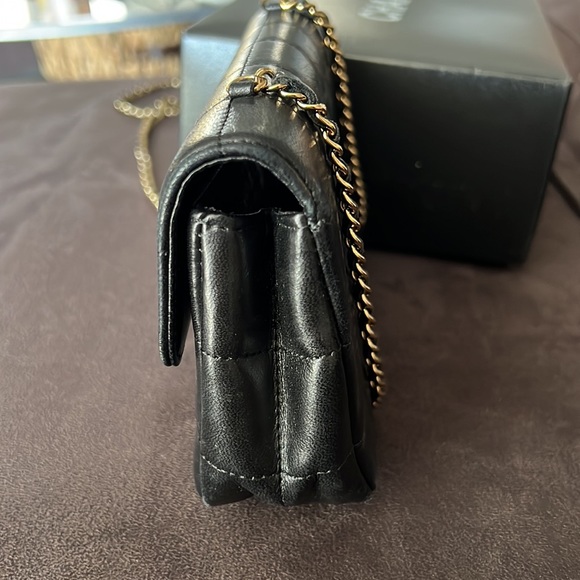 authentic CHANEL Lambskin Quilted Mini Rectangular Flap in Black - Picture 9 of 14